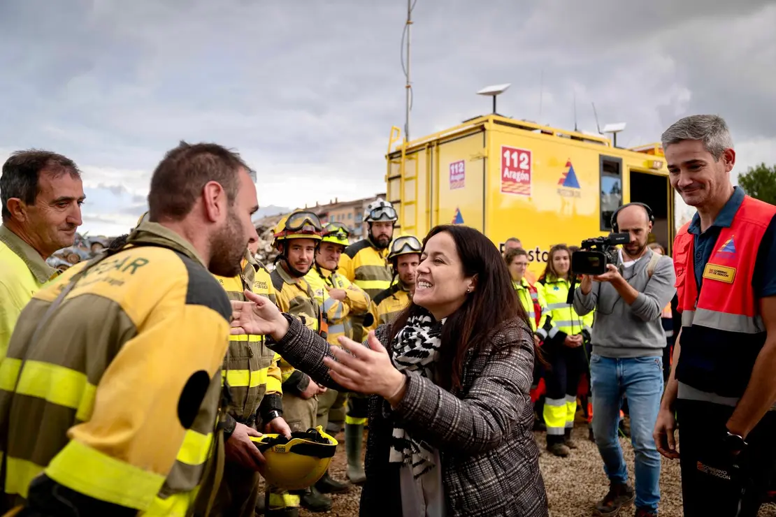 Despedida de los efectivos de Arag&oacute;n del municipio valenciano de Catarroja