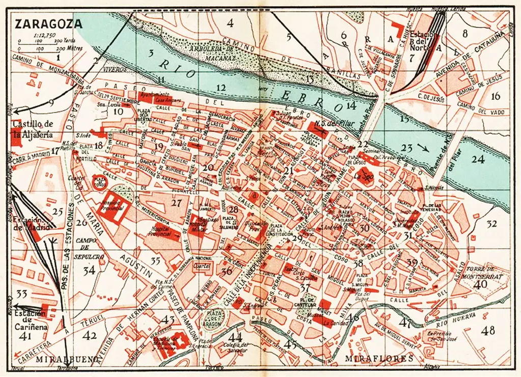 MAPA ZARAGOZA 1930