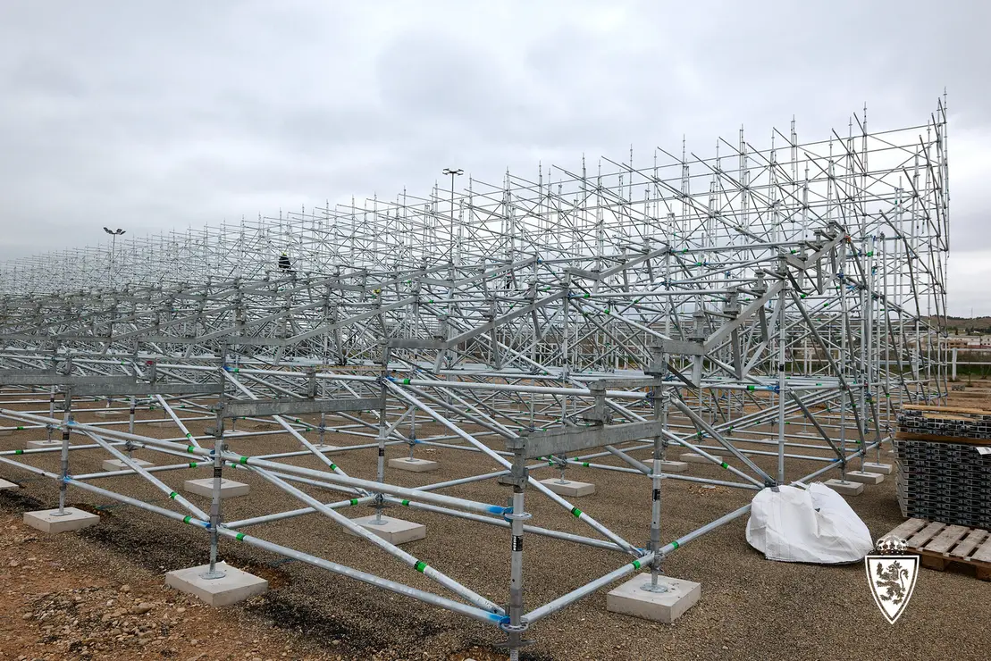 Obras en el Estadio Modular en Parking Norte / Real Zaragoza