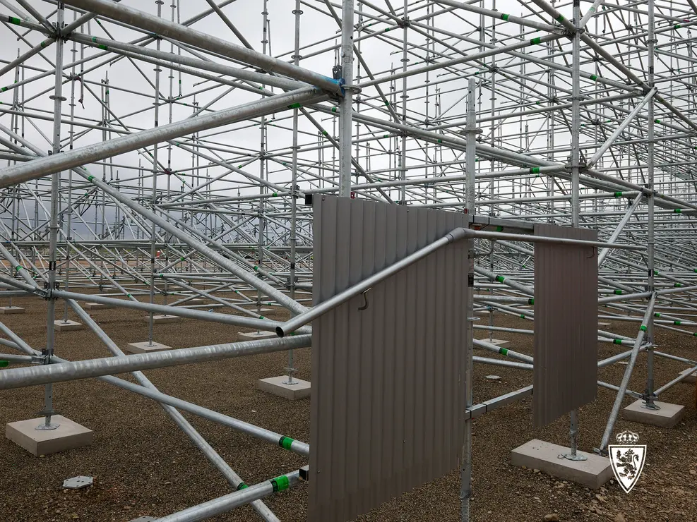 Obras en el Estadio Modular en Parking Norte / Real Zaragoza