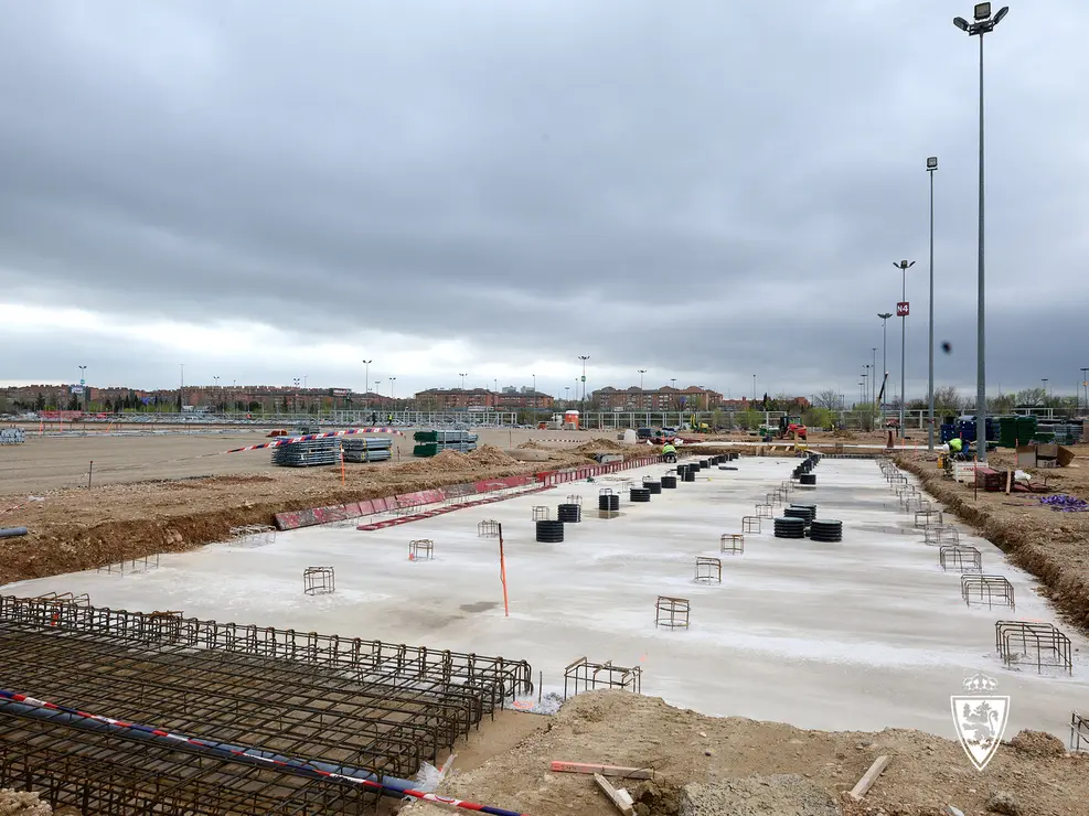 Obras en el Estadio Modular en Parking Norte / Real Zaragoza