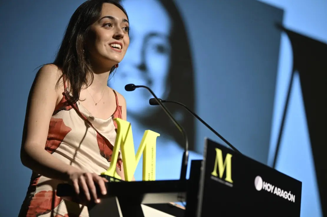 Carla Rivas galardonada en los Premios Mujeres Influyentes de Arag&oacute;n 2025. /Marcos Cebri&aacute;n para HOY ARAG&Oacute;N