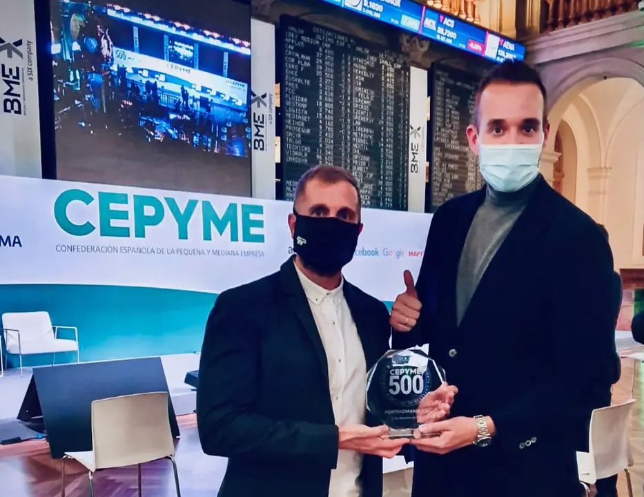 Carlos S&aacute;nchez Broto en la entrega del premio CEPYME500 a F&uacute;tbol Emotion