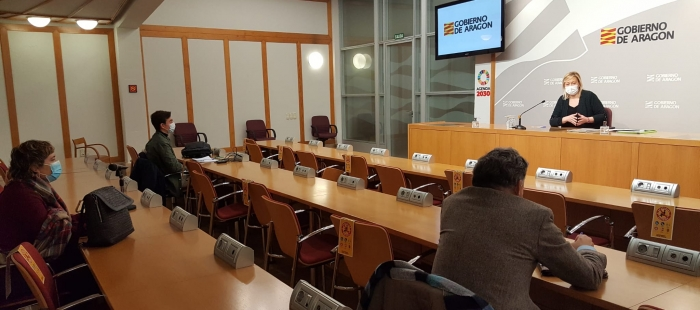 La consejera de Econom&iacute;a, Marta Gast&oacute;n, dando a conocer el balance de ERTEs en Arag&oacute;n