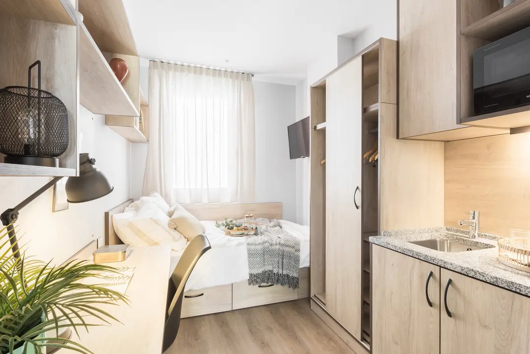 Una de las habitaciones para los estudiantes de Nodis Zaragoza / Cedida