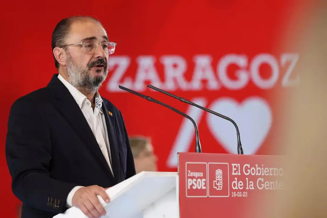 El todav&iacute;a presidente del Gobierno aragon&eacute;s y l&iacute;der del PSOE auton&oacute;mico, Javier Lamb&aacute;n / PSOE