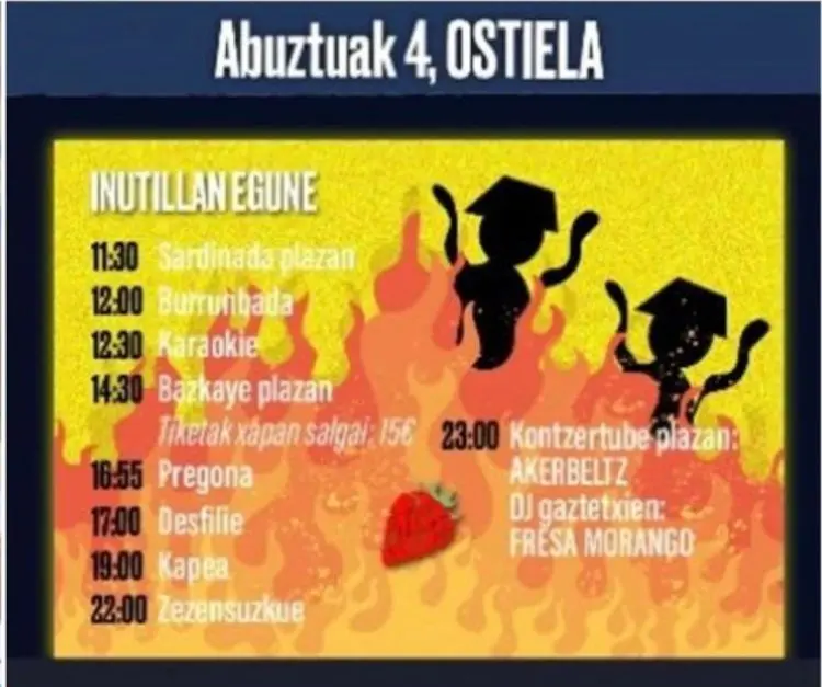 Imagen de redes sociales del 'Dia del In&uacute;til' publicitado en fiestas de Etxarri Aranaz/ H.A.