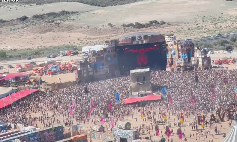 Imagen del control por helic&oacute;ptero en el &uacute;ltimo festival de m&uacute;sica en Monegros /GC