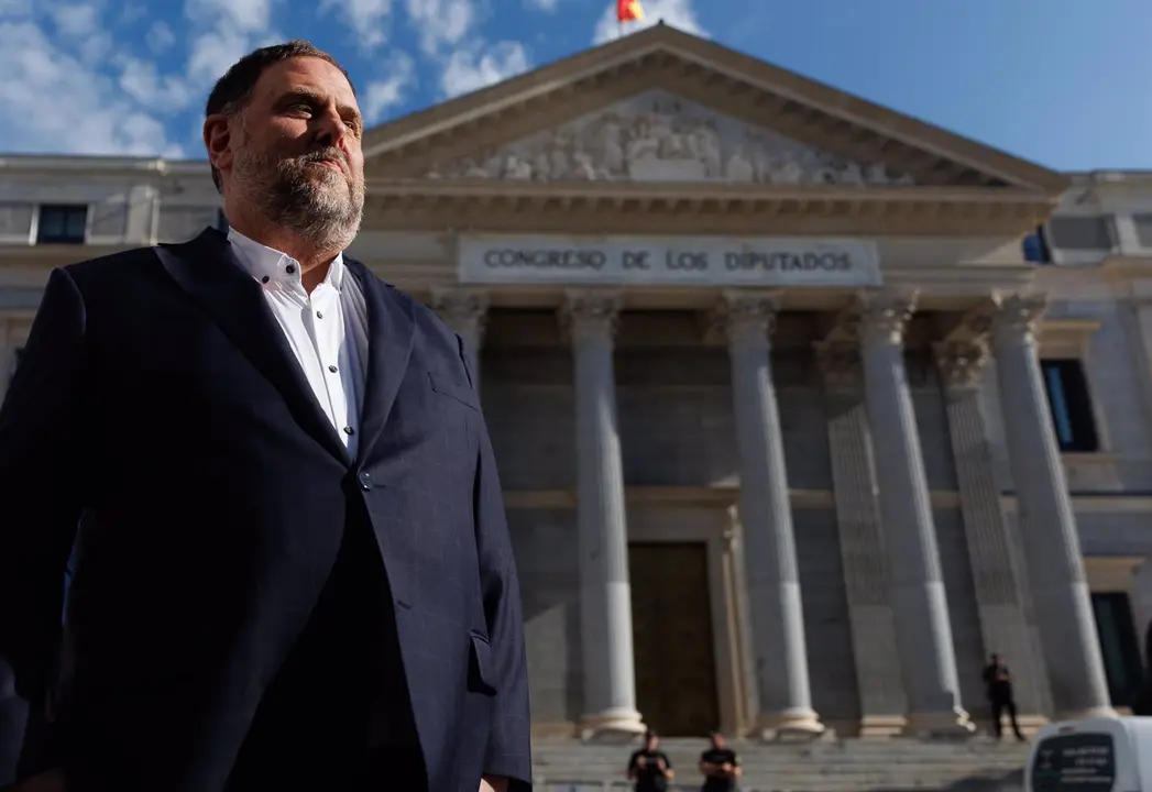 El l&iacute;der de ERC, Oriol Junqueras, a su llegada al Congreso de los Diputados / Eduardo Parra / Europa Press