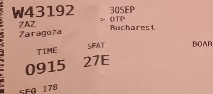 Imagen del billete del vuelo a Bucarest de Teodora cuyo dinero no ha recuperado /H-A