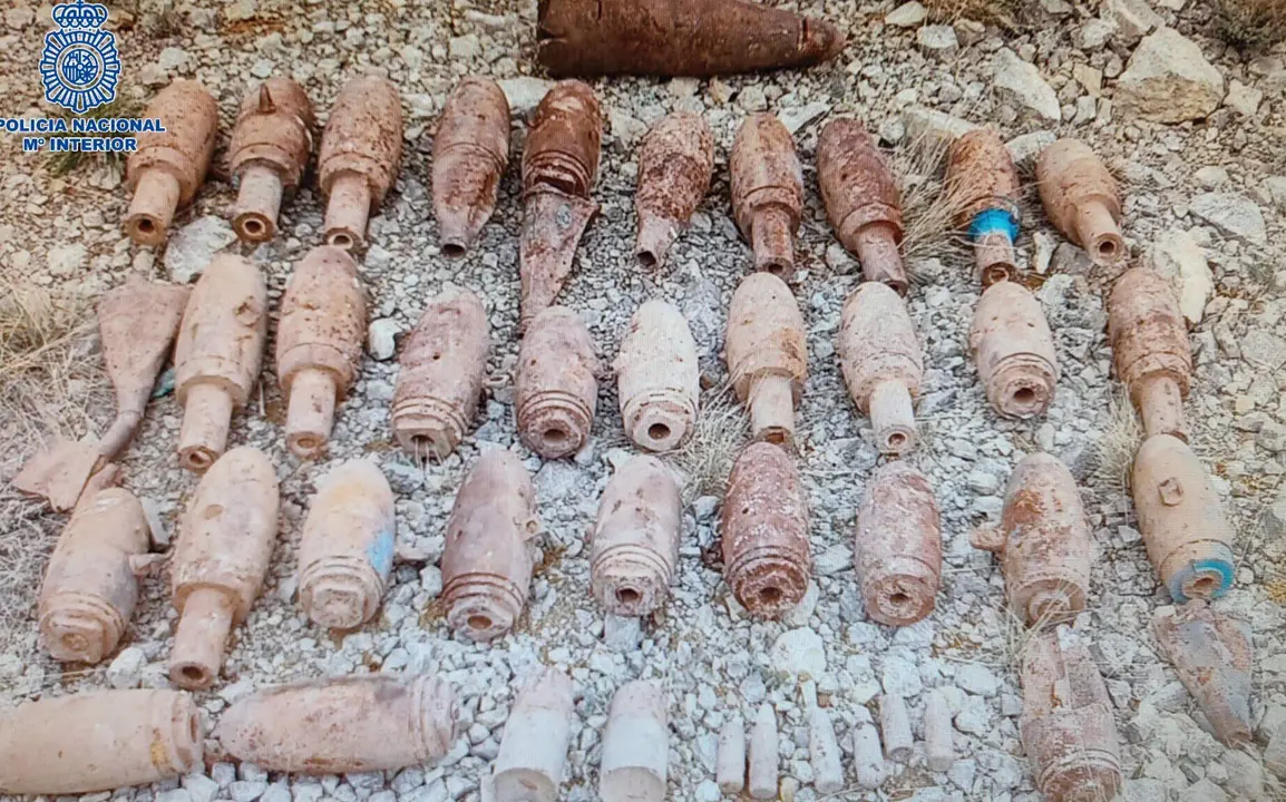 La Polic&iacute;a Nacional neutraliza en Teruel 60 artefactos explosivos de la Guerra Civil en dos d&iacute;as
