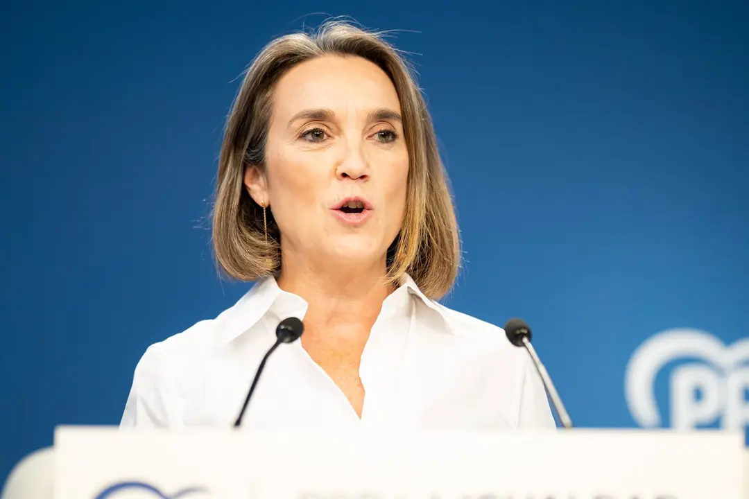 La secretaria general del Partido Popular, Cuca Gamarra, durante una rueda de prensa /
Diego Radam&eacute;s / Europa Press