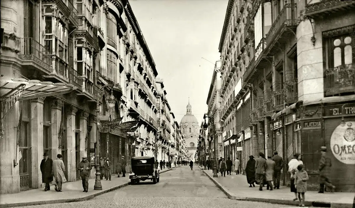 La calle Alfonso I, en 1932 / Proyecto GAZA