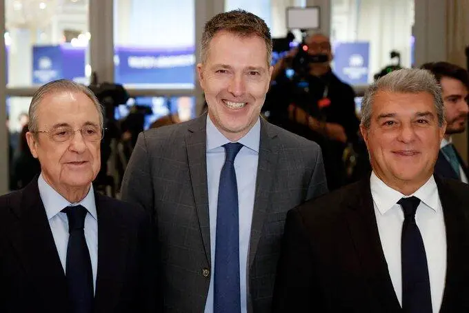 Florentino, Laporta y Bernd Reichart / X