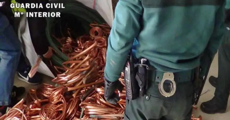 Imagen de uno de los operativos de la Guardia Civil en 
Arag&oacute;n contra las mafias del cobre /G.C.