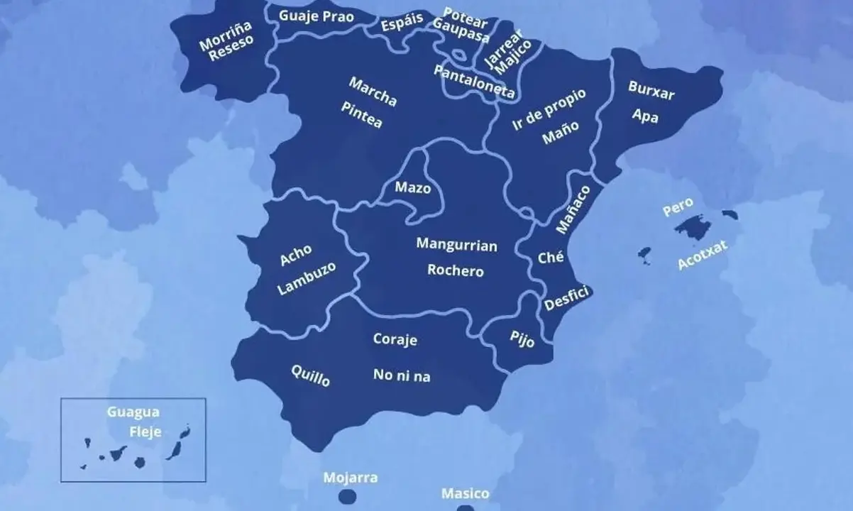 Mapa de las palabras m&aacute;s usadas en Espa&ntilde;a