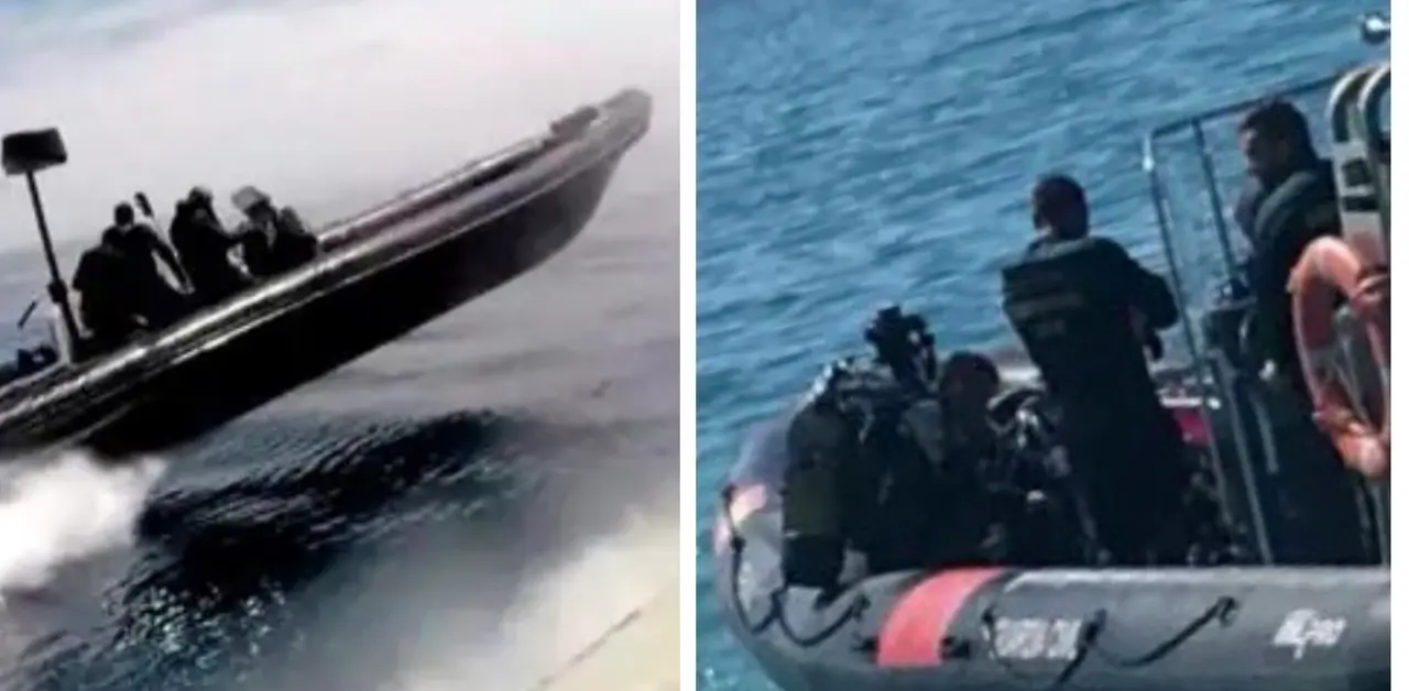 Imagen ala izquierda de las narcolanchas de los delincuentes y a la derecha de una lancha  similar a la que utiliz&oacute; en Barbate la Guardia Civil en Barbate/ RRSS