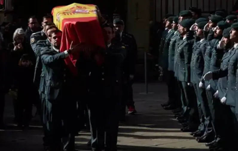 Imagen del funeral de los dos guardias asesinados en Barbate / Europa Press