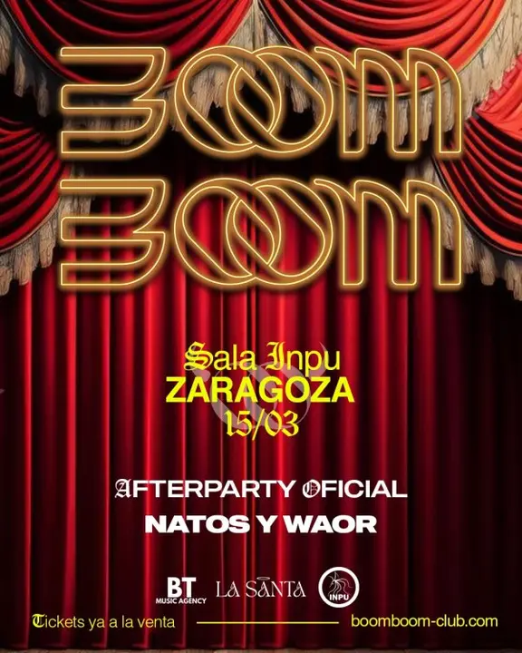 Despu&eacute;s del concierto los artistas actuar&aacute;n en el 'after party' BOOM BOOM que organiza La Santa en Inpu.