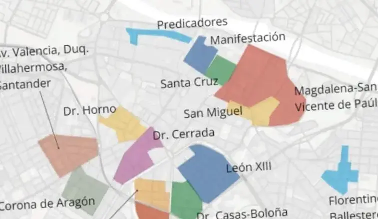 Mapa de las zonas m&aacute;s saturadas de Zaragoza