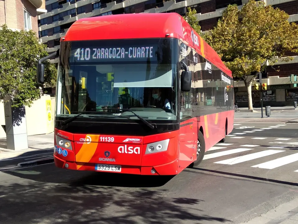 La l&iacute;nea 410 conecta Cuarte de Huerva con Zaragoza.