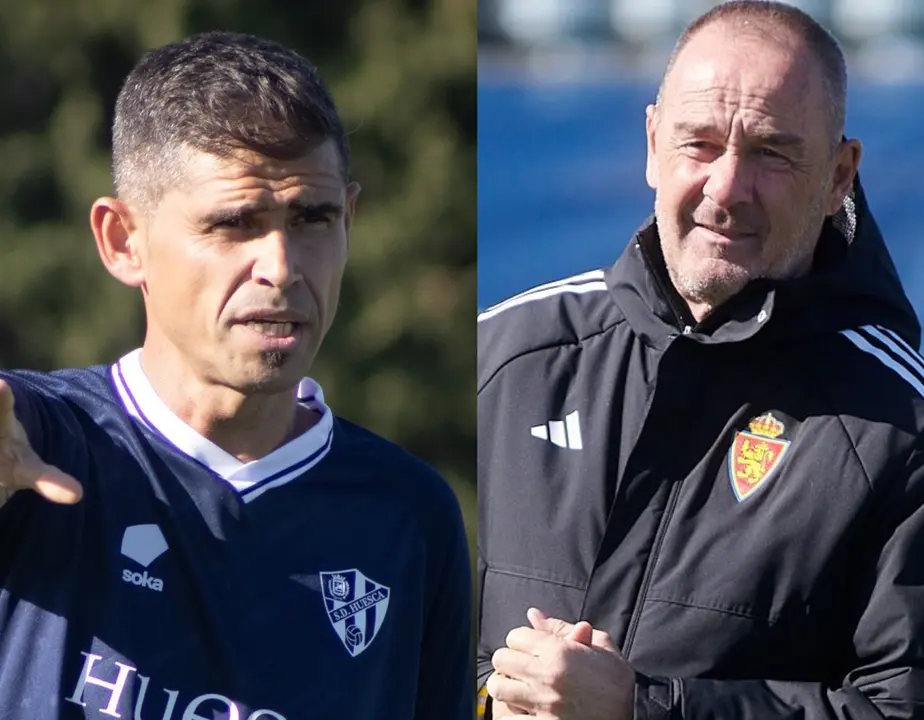 Antonio Hidalgo y V&iacute;ctor Fern&aacute;ndez / SD HUESCA REAL ZARAGOZA