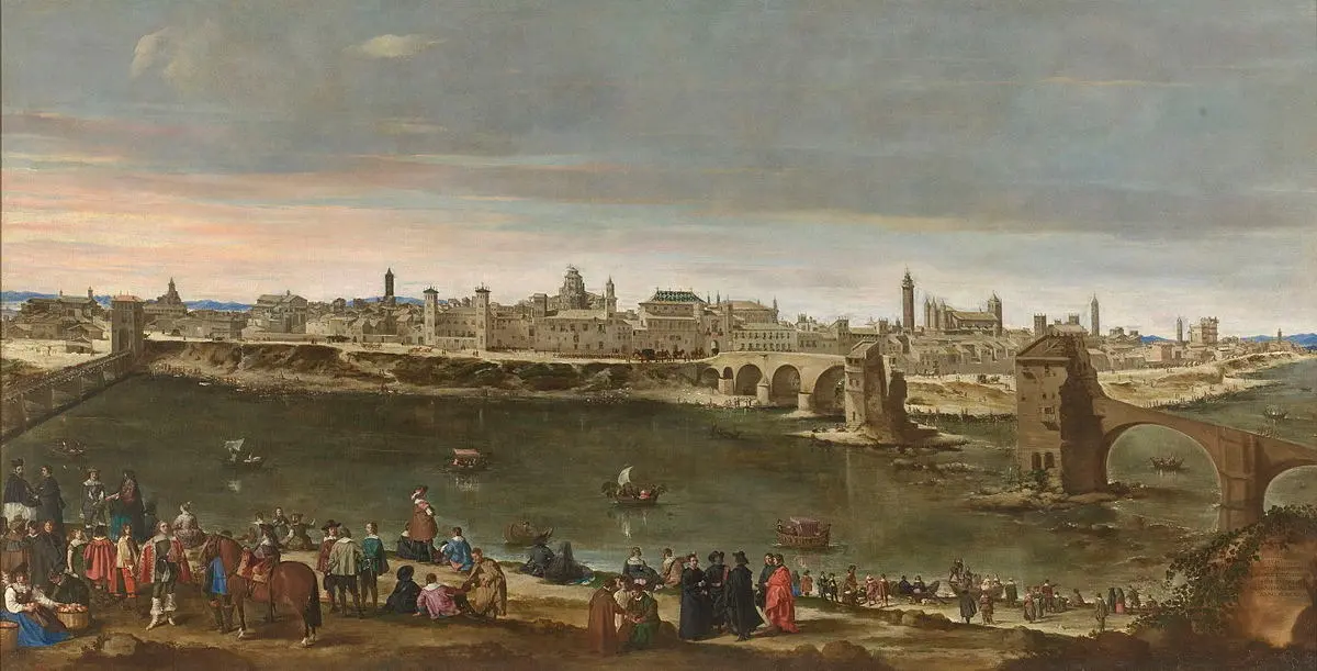 Vista de Zaragoza de Juan Mart&iacute;nez / Museo del Prado