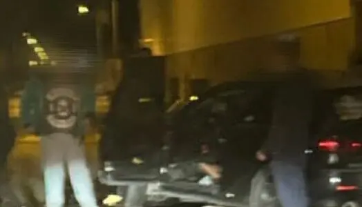 Imagen del veh&iacute;culo accidentado en el pol&iacute;gono de Andorra /H.A.