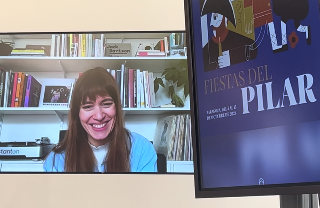 Helena Pallar&eacute;s es la zaragozana detr&aacute;s del cartel 'Gigantes y cabezudos' que representar&aacute; las Fiestas del Pilar 2024
