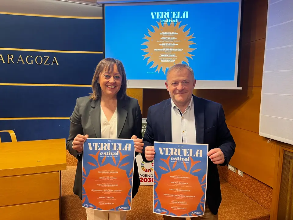 A la izquierda, Charo L&aacute;zaro, diputada delegada de Cultura de la DPZ; con Eduardo Arilla, diputado delegado del monasterio de Veruela. / DPZ
