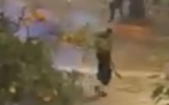 Imagen del atacante con el machete en la mano en Algeciras /Redes Sociales