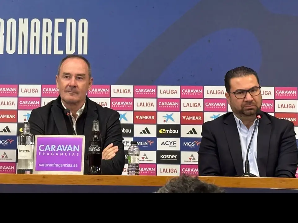 V&iacute;ctor Fern&aacute;ndez y Juan Carlos Cordero con el Real Zaragoza