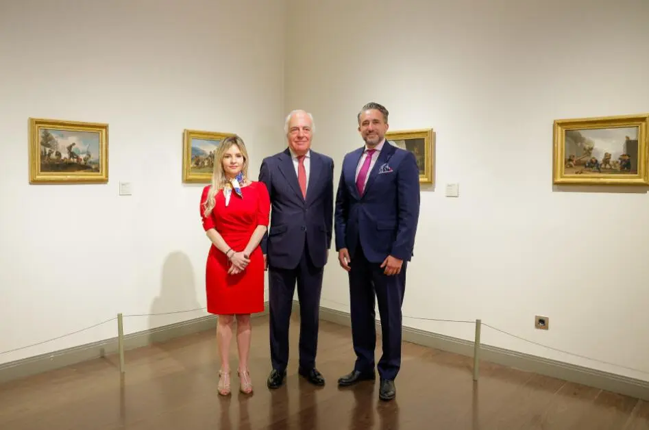 May Forc&eacute;n, directora del Museo Goya; Jos&eacute; Luis Rodrigo, director general de Fundaci&oacute;n Ibercaja, e Ignacio Olmos, director de la Fundaci&oacute;n Santamarca y de San Ram&oacute;n y San Antonio
