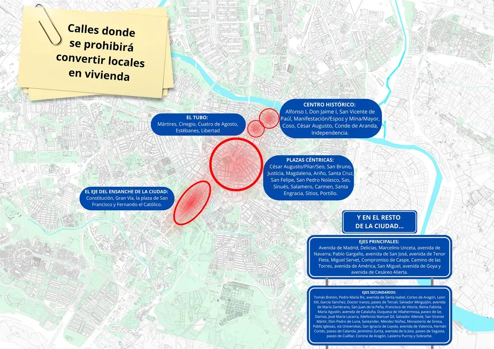 Mapa con la modificaci&oacute;n establecida por el consistorio / Ayuntamiento de Zaragoza