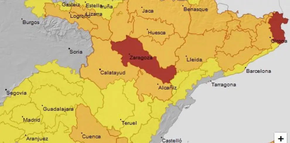 Aviso rojo por temperaturas m&aacute;ximas, 31 de julio / AEMET