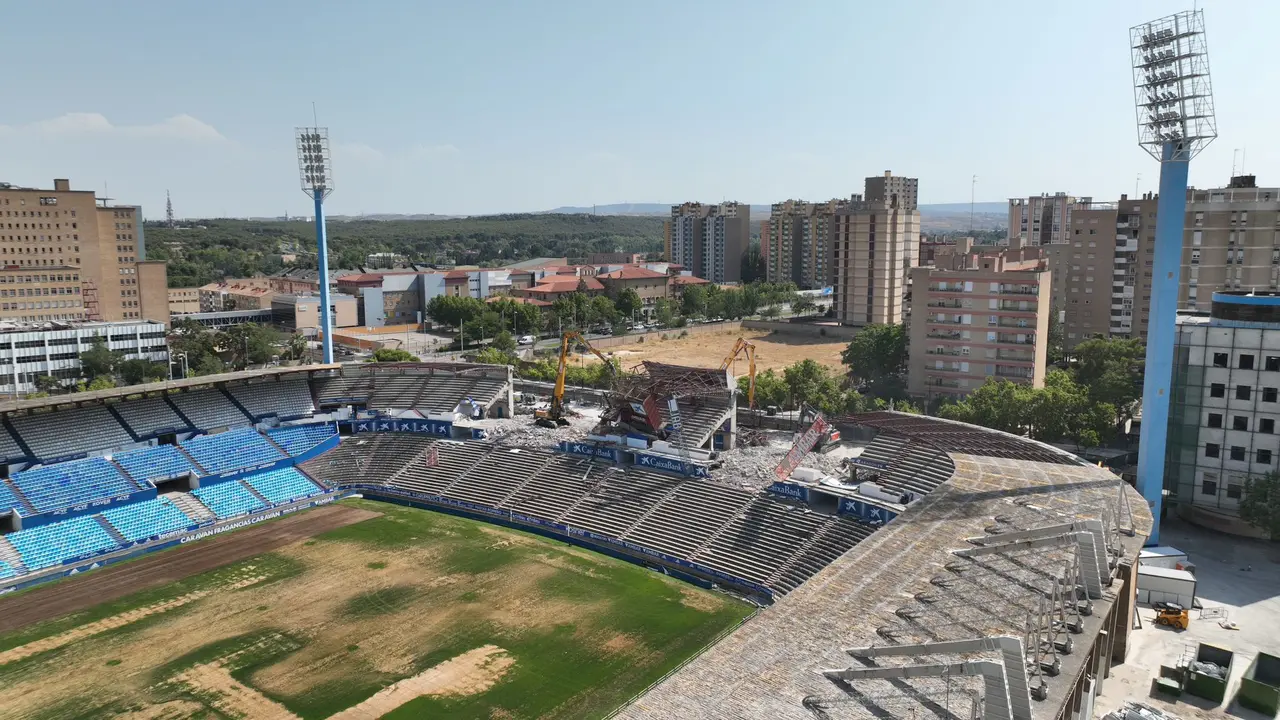 Im&aacute;genes de dron del avance de las obras / Sociedad La Nueva Romareda