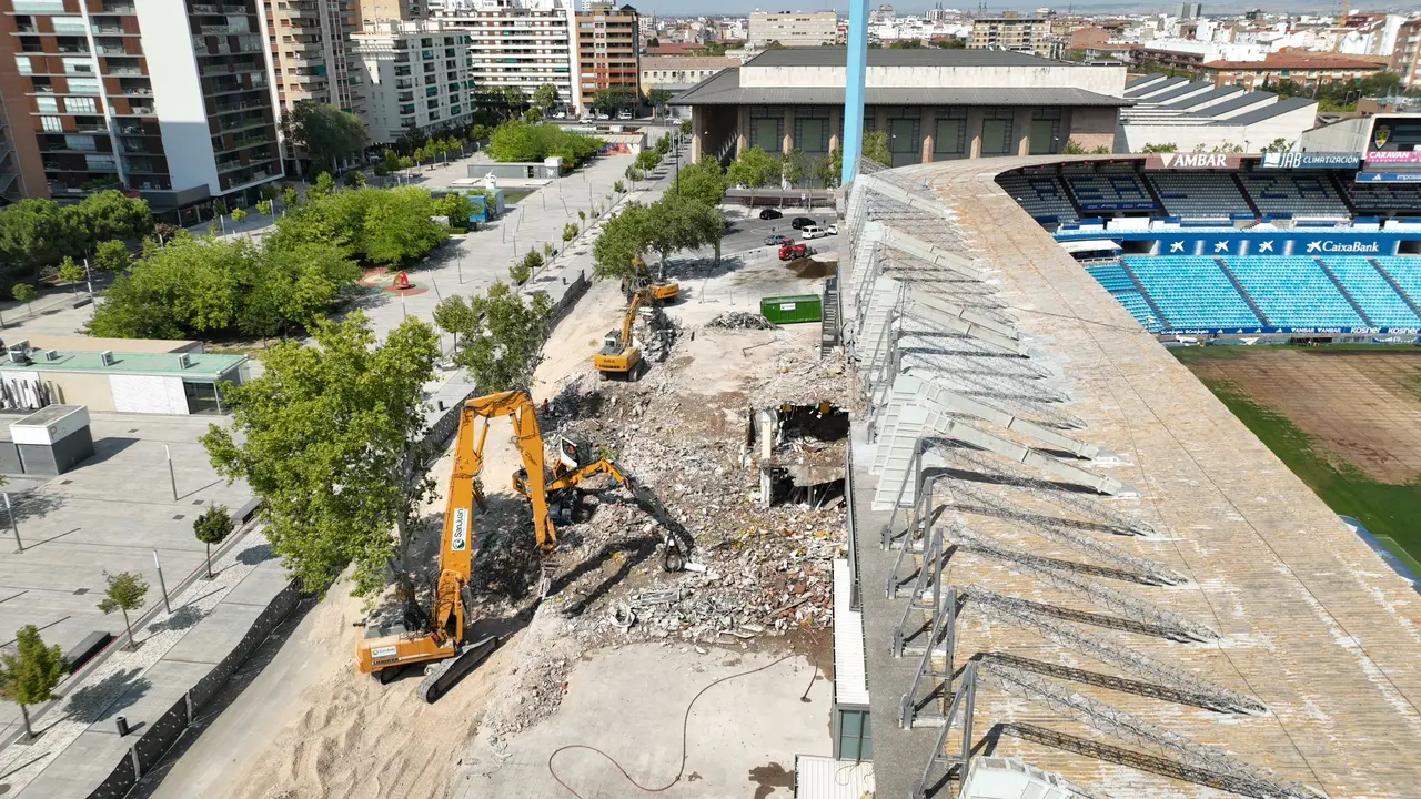 Im&aacute;genes de dron del avance de las obras / Sociedad La Nueva Romareda