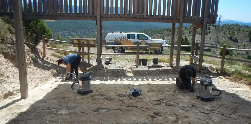 'Camino El Berzal', uno de los yacimientos de icnitas / Fundaci&oacute;n Din&oacute;polis