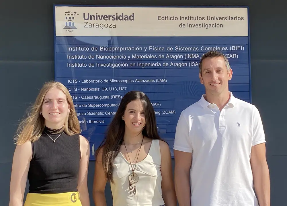&Aacute;ngela Carri&oacute;n Antol&iacute;n, Sandra Arroyo Urea y Javier Garc&iacute;a Nafr&iacute;a, autores del estudio de la Universidad de Zaragoza. / E.P.
