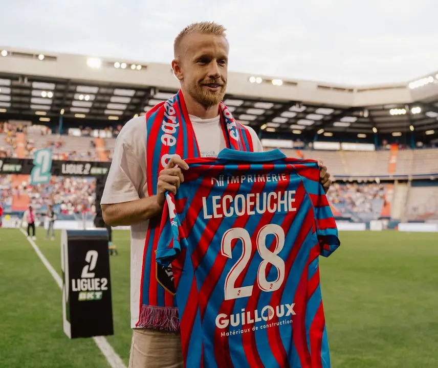 Quentin Lecoeuche, ex jugador del Real Zaragoza, con el Caen / CAEN