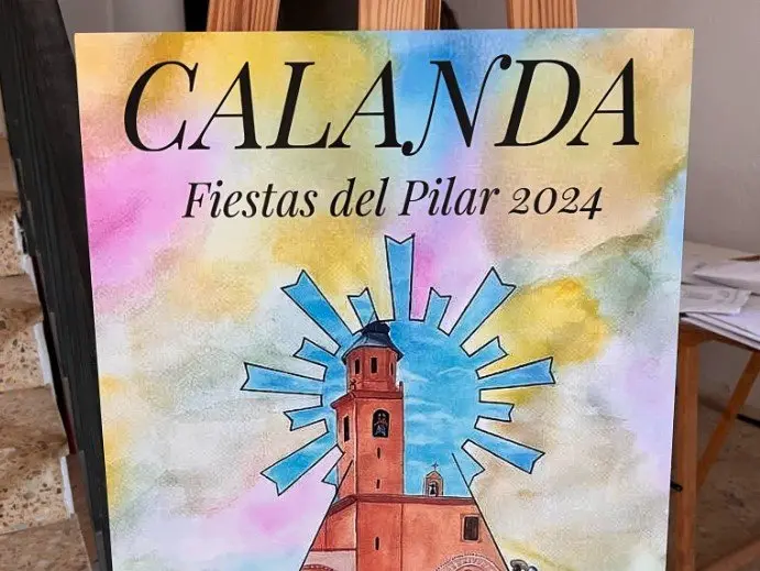 Cartel de Fiestas del Pilar 2024 en Calanda.