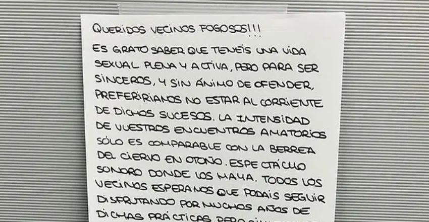 Carta de los vecinos. / INSTAGRAM