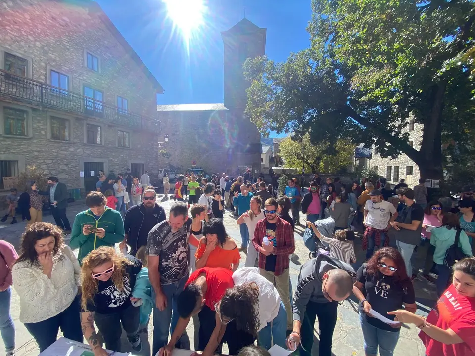 Manifestaci&oacute;n en Benasque hoy 13 de octubre