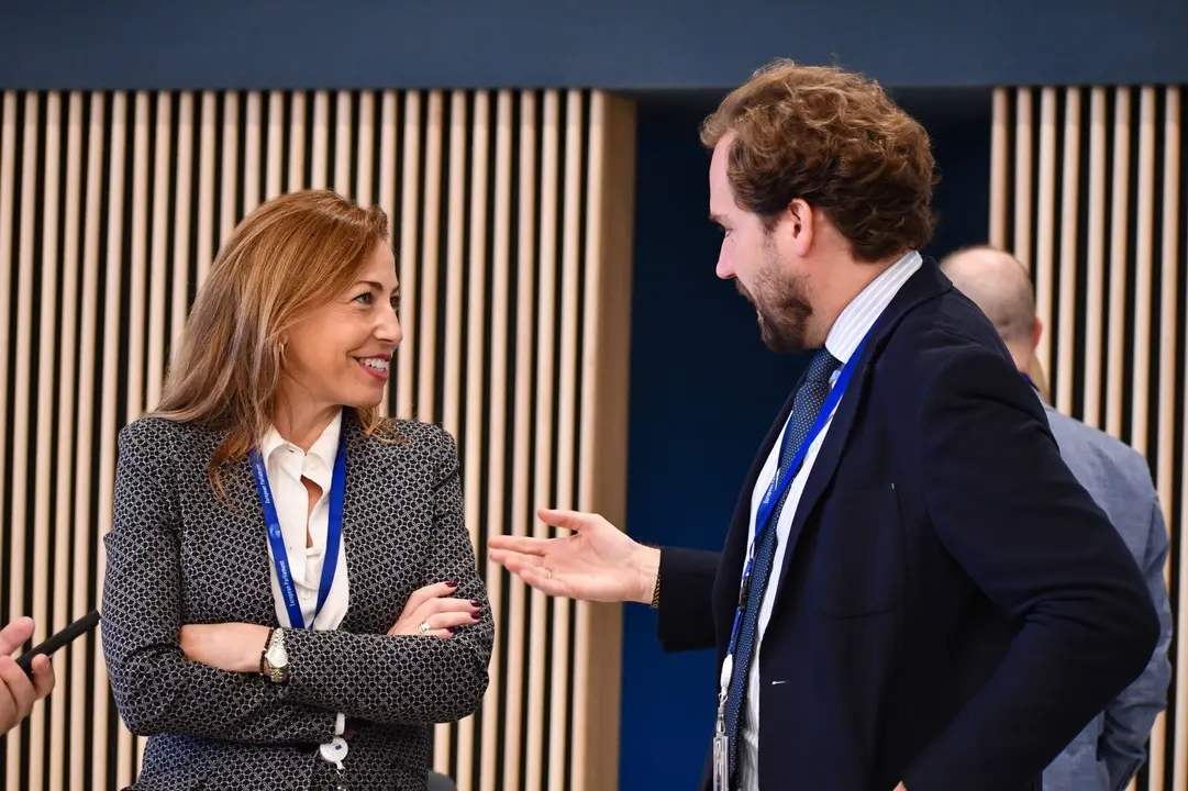 Natalia Chueca, alcaldesa de Zaragoza, tras la reuni&oacute;n mantenida hoy en el Parlamento&nbsp;Europeo.