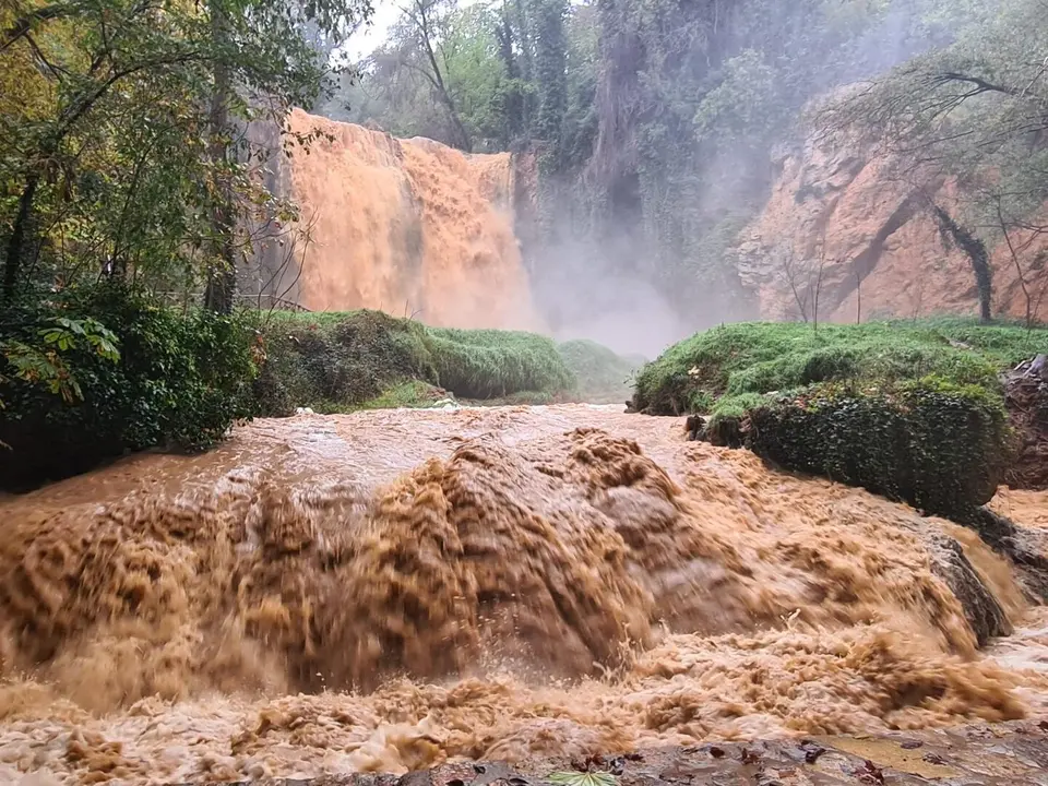 Desbordamiento del r&iacute;o Piedra, en el Monasterio de Piedra. / HA