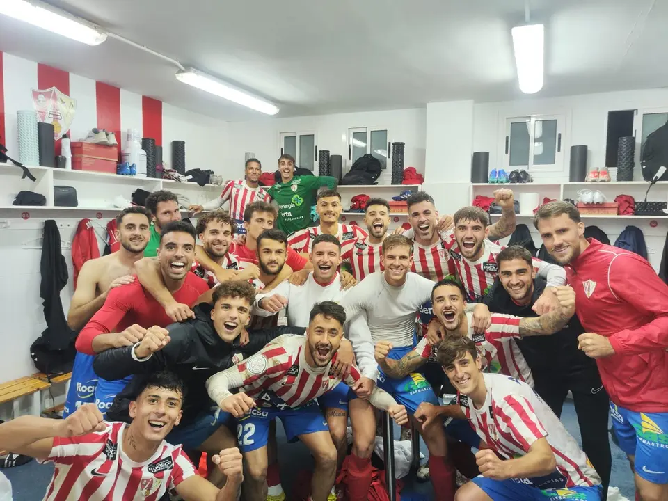 Vestuario del Barbastro tras la Copa de Rey