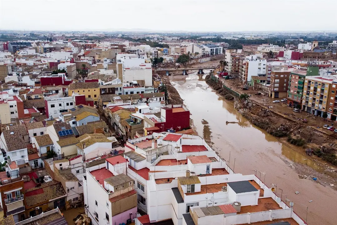Vista a&eacute;rea de la llamada 'zona cero' de la DANA en la Comunidad Valenciana / EP