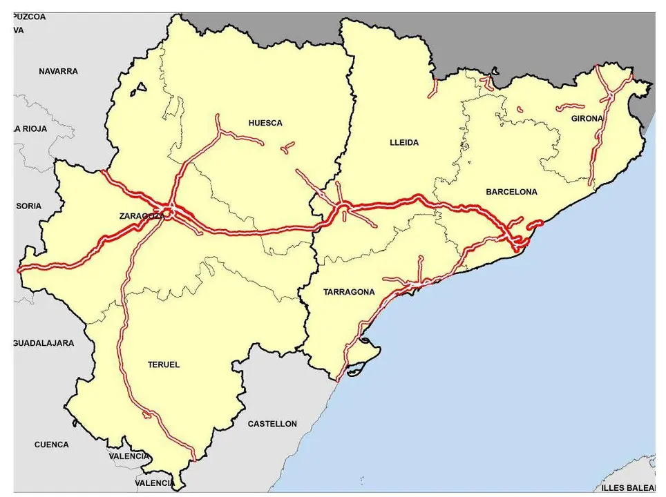L&iacute;mites fronterizos entre Arag&oacute;n y Catalu&ntilde;a.