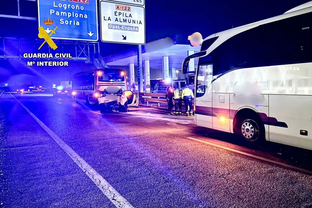 Accidente en la A68 a la altura de Figueruelas. / GUARDIA CIVIL