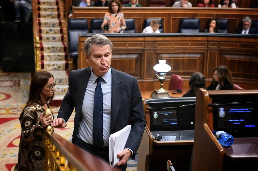 Alberto N&uacute;&ntilde;ez Feij&oacute;o, del PP, en el Congreso de los Diputados la pasada semana